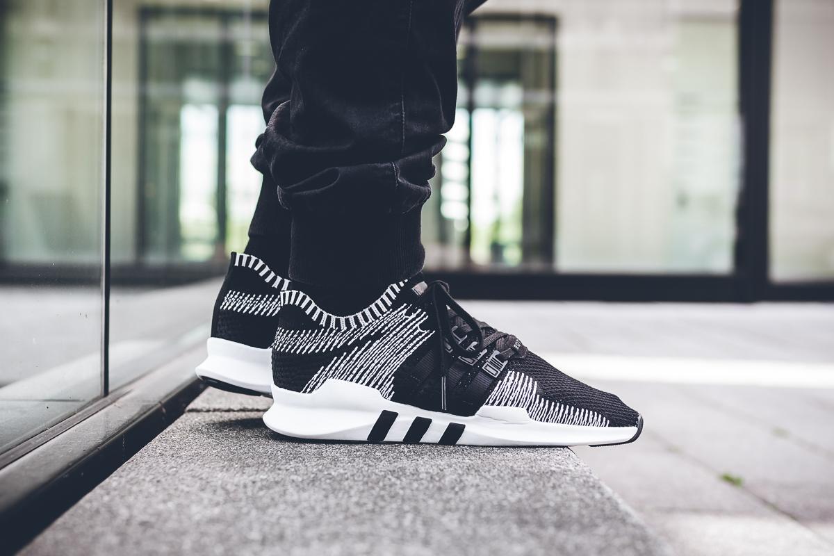 Black and white adidas eqt support adv on sale